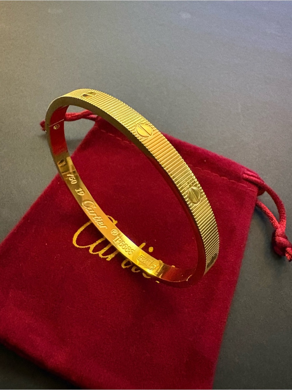 Stainless Steel Gold Bangle Bracelet 19cm
